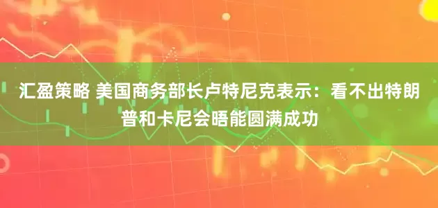 汇盈策略 美国商务部长卢特尼克表示：看不出特朗普和卡尼会晤能圆满成功