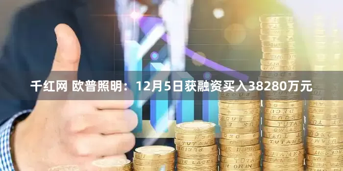 千红网 欧普照明：12月5日获融资买入38280万元